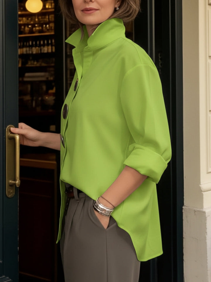 Rosalind | Officer Collar Blouse with Statement Buttons