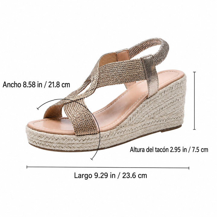 Aroa | wedge sandals with artisanal braiding