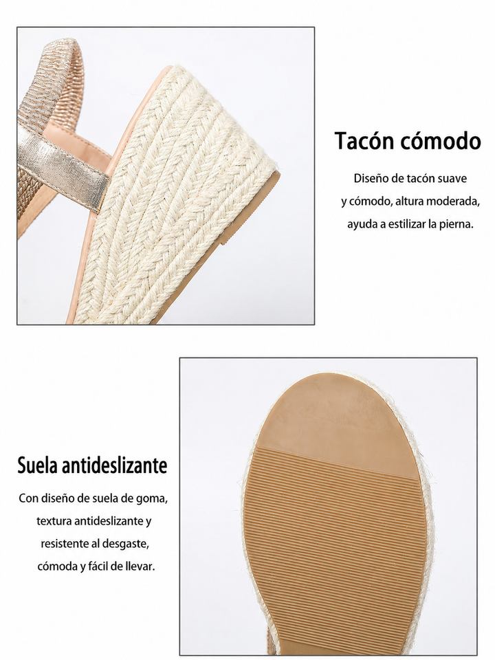 Aroa | wedge sandals with artisanal braiding