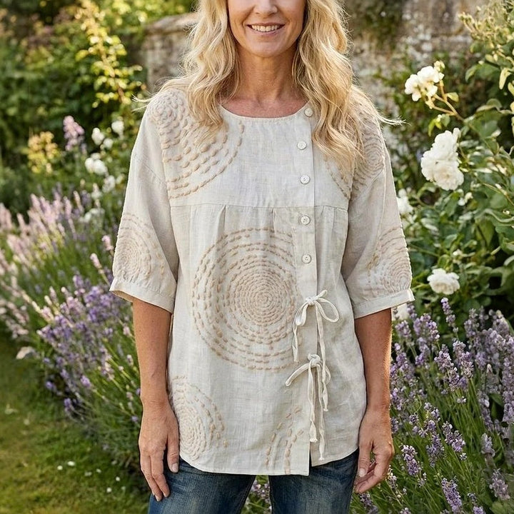 Remedios™ | Vintage Blouse with Laces and Handmade Print