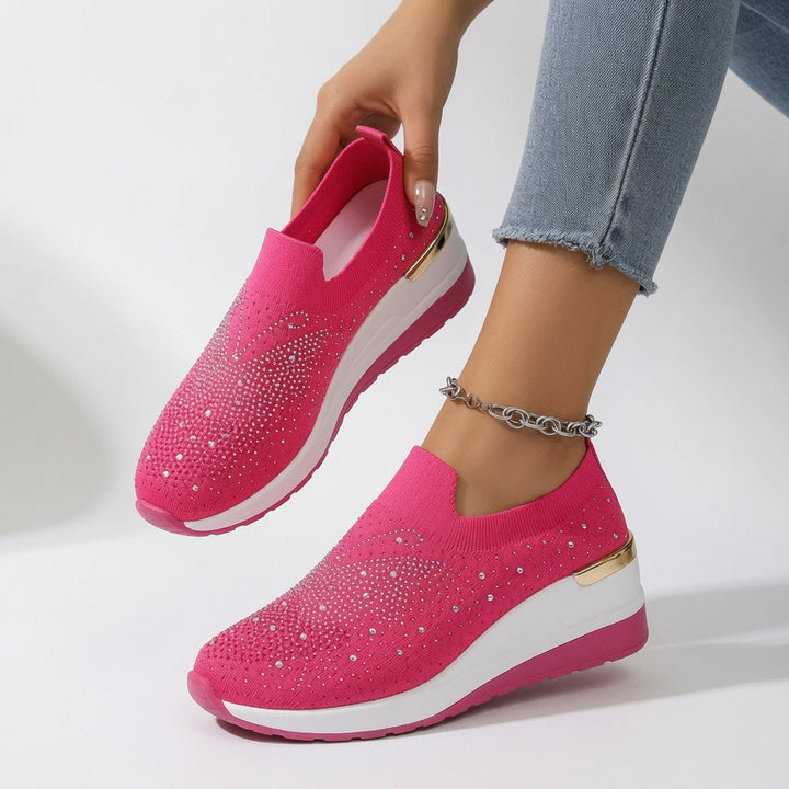 Brillantine™ — Elegant rhinestone slip-on platform sneaker