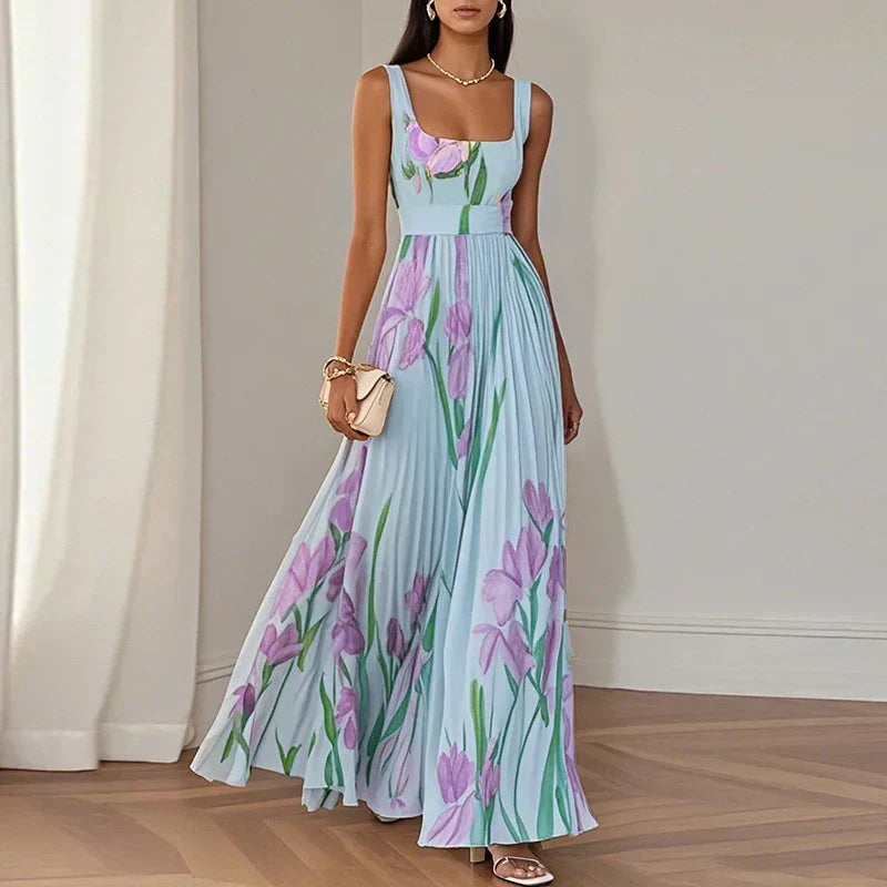 Rosalie | Long Floral Dress A-Line Cut