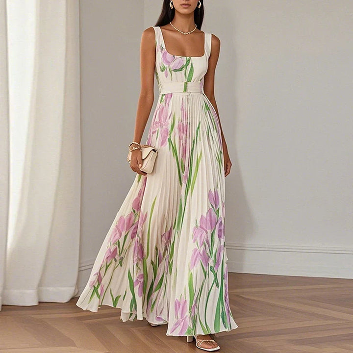 Rosalie | Long Floral Dress A-Line Cut