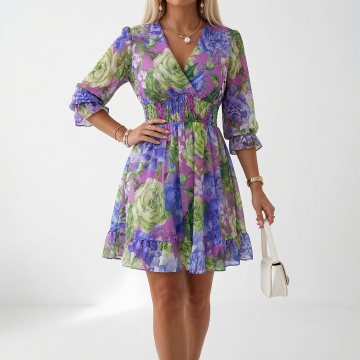 Églantine™ — Mini Floral Dress with Smocked Waist