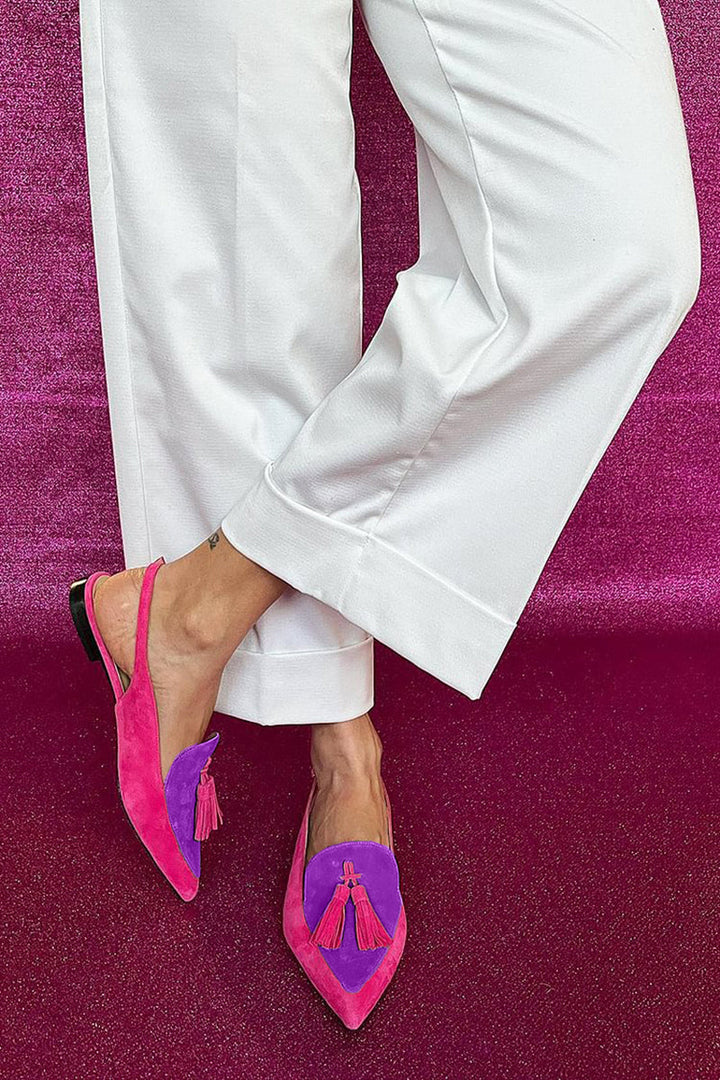 Frendessa | Fringe Ballet Flats with Ankle Strap