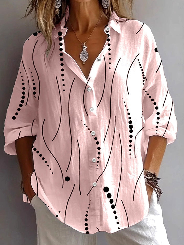 Kristen™ | Artistic Everyday Comfort Button Blouse