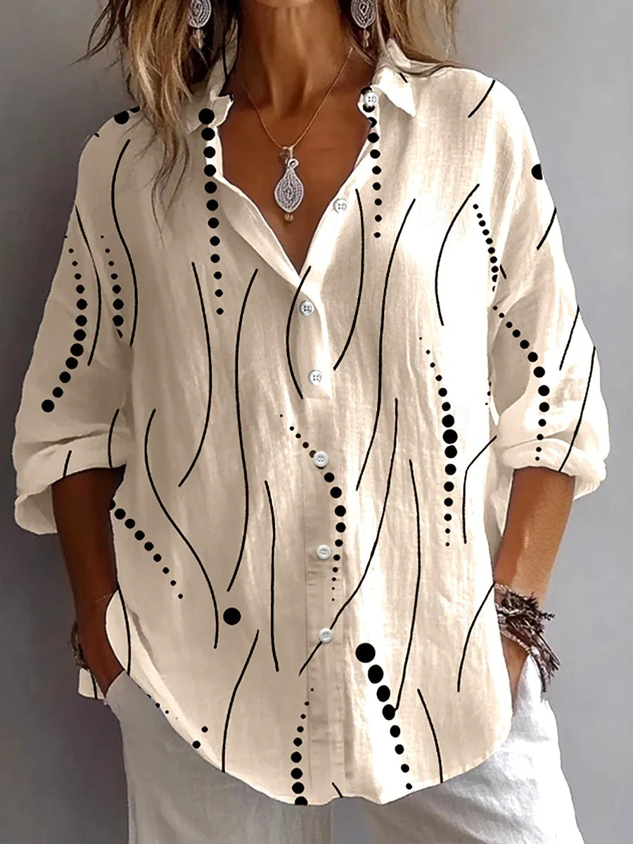 Kristen™ | Artistic Everyday Comfort Button Blouse
